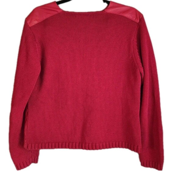 Maurice Sasson Women’s Leather Knit Cotton Jacket Sz XL Y2K 00s Edgy Streetwear - Picture 4 of 12